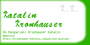 katalin kronhauser business card